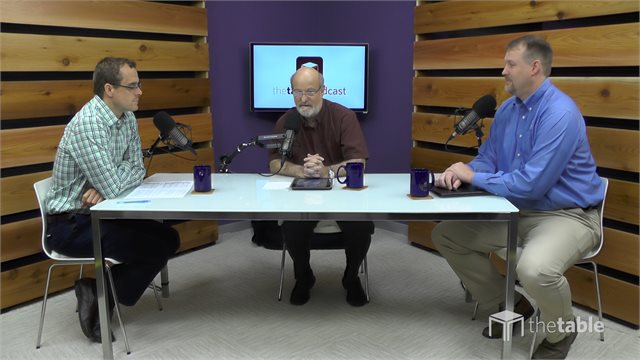 Dr. Bock and guests recording The Table podcast