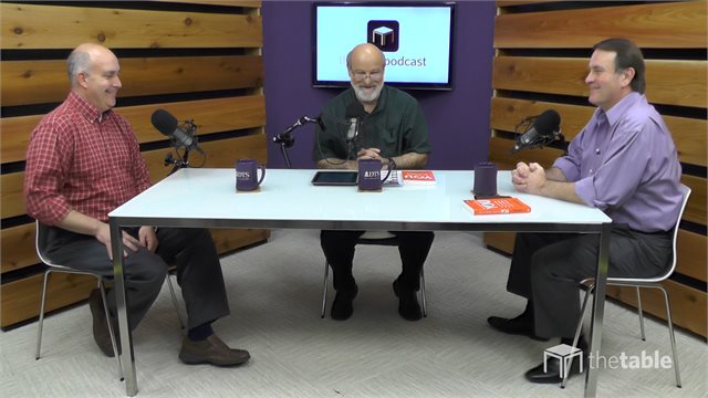 Dr. Bock and guests recording The Table podcast