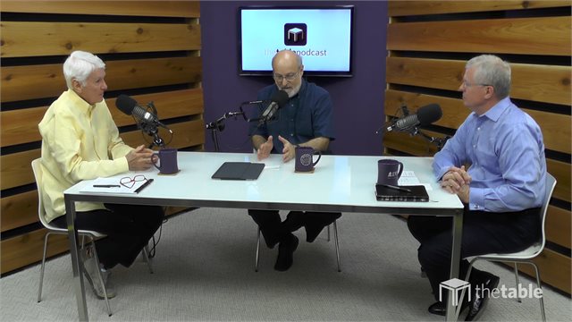 Dr. Bock and guests recording The Table podcast