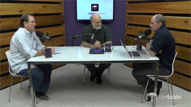 Dr. Bock and guests recording The Table podcast