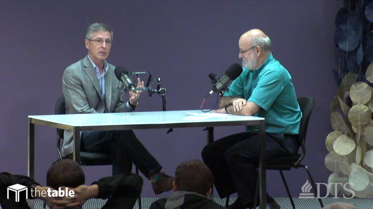 Dr. Bock and guest recording The Table podcast